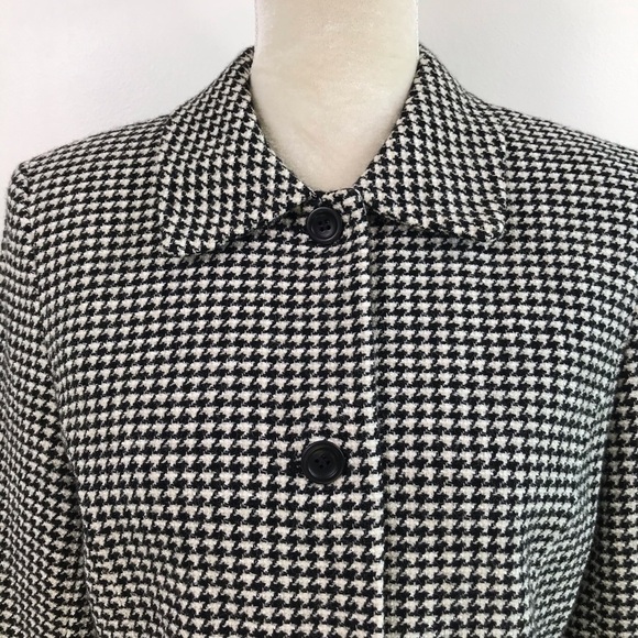 𝅺Vintage 90’s Talbots Women’s Houndstooth Wool Blazer Size 8 Classic - Picture 4 of 11